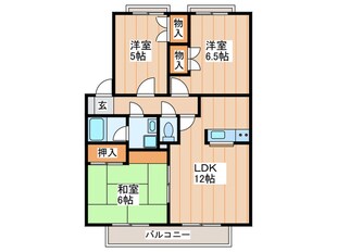 西岡ハイツ２　B棟の物件間取画像